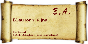 Blauhorn Ajna névjegykártya
